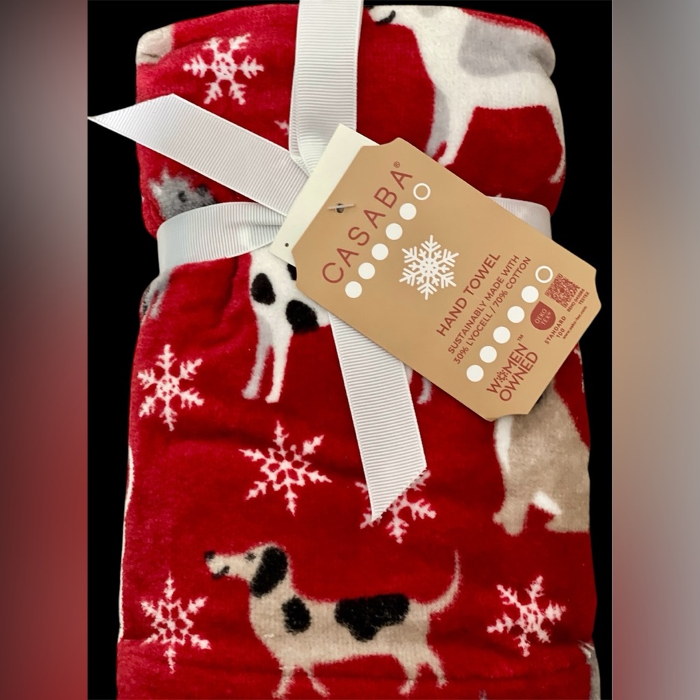 πΆSet of 2 Holiday Doggie Hand Towels πΆπ²NWTπ²πΆ